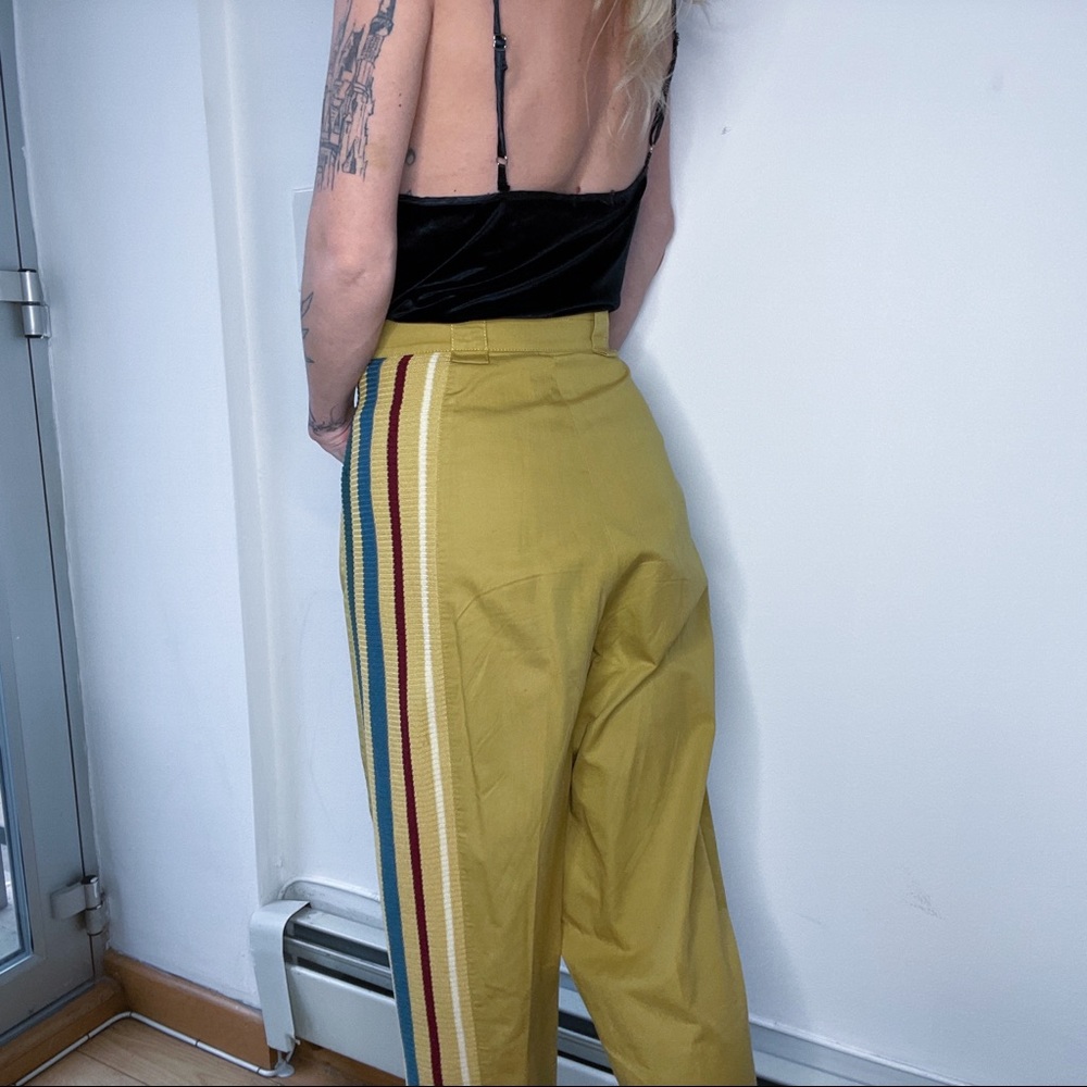 Vintage Versace high waisted khaki yellow pants